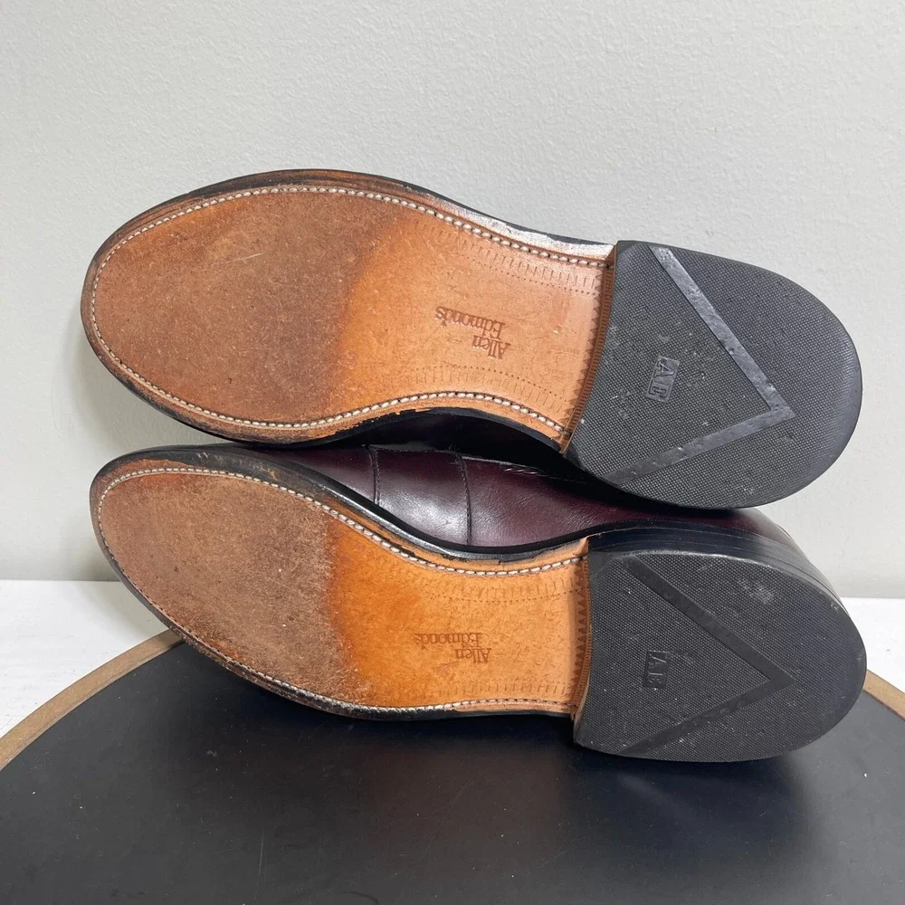 Allen Edmonds‎ Shoes Men 8 D Cody Brown Oxblood Tassel Loafers Woven Kiltie
